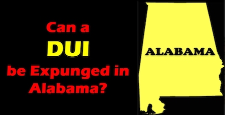 Can a DUI be expunged in Alabama. No, it cannot be removed from your background record ever. Potential employees, colleges, the military, and your loved ones will know about your DUI conviction no matter how long ago it happened.