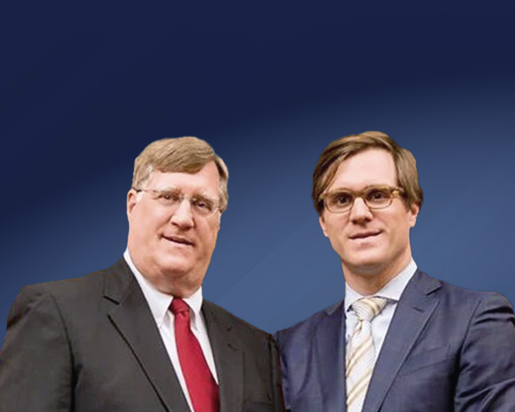 Attorneys at the firm with a blue background